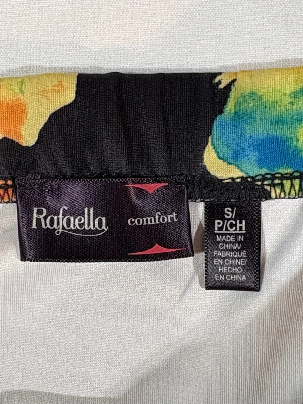 Rafaella Black Pencil Midi Skirt with Yellow & Blue Floral Print Small